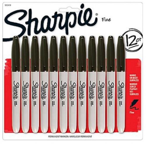 Sharpie Fine Point Permanent Markers, Black; 12 pack (1812419)