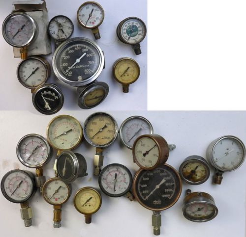 Lot 23 pressure gauges lafrance marsh usg marshalltown wika furox vtg steampunk for sale