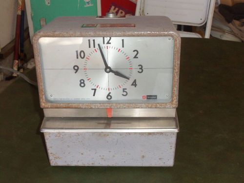 Vintage Simplex Business Time Clock Recorder no Keys KCG14RA