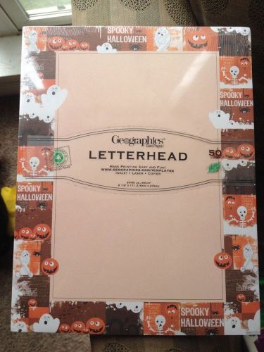 Geographic docs GeoPaper Halloween border letterhead paper-50 count pack