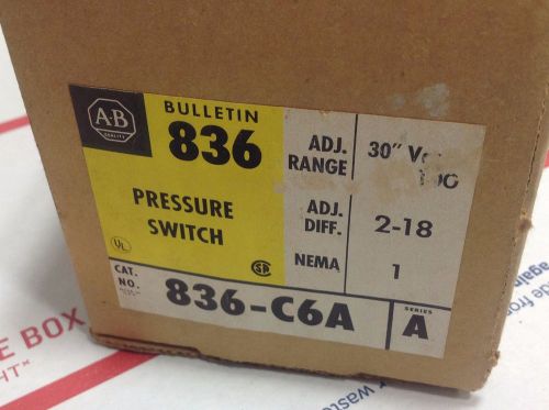 Allen bradley adjustable pressure switch  836-c6a for sale