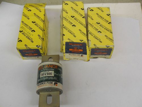 THREE (3) RELIANCE ELECTRIC RFV 600 NSFB - FUSE 600 AMPS 500 VOLTS