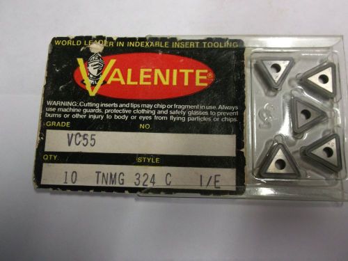 Valenite Carbide inserts TNMG 324 C Grade VC55, lathe tool triangle 1 pack of 10