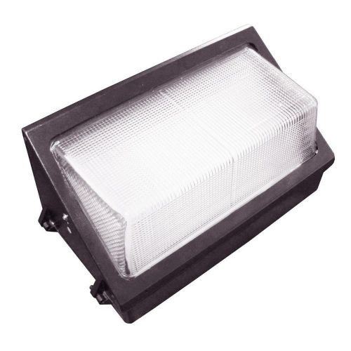 60-Watt Outdoor Black LED Wall Pack with Glass Refractor Natural White (5000K)