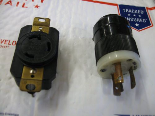 Nema l6-30 - 30 amp 250 volt receptacle and cord end for sale