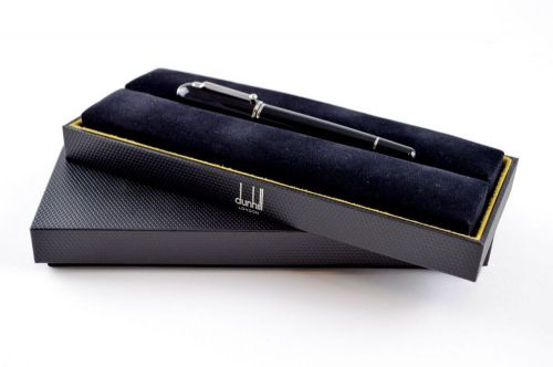 New DUNHILL 4.75&#034; Black Resin Sidecar Ball Point Pen in Box MSRP $395!