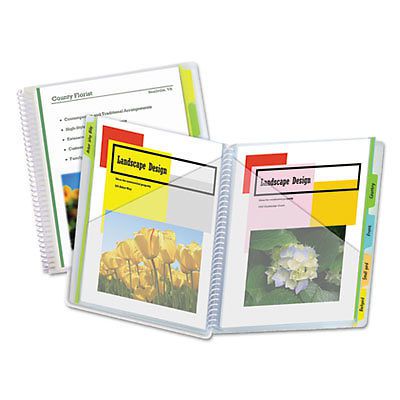 10-pocket poly portfolio with write-on tabs, polypropylene, clear, 1 each for sale