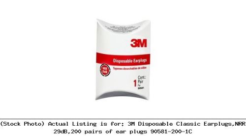 3m disposable classic earplugs,nrr 29db,200 pairs of ear plugs 90581-200-1c for sale