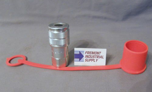 Hydraulic flush face quick coupler female end ISO 16028 3/8&#034; NPT with dust cap