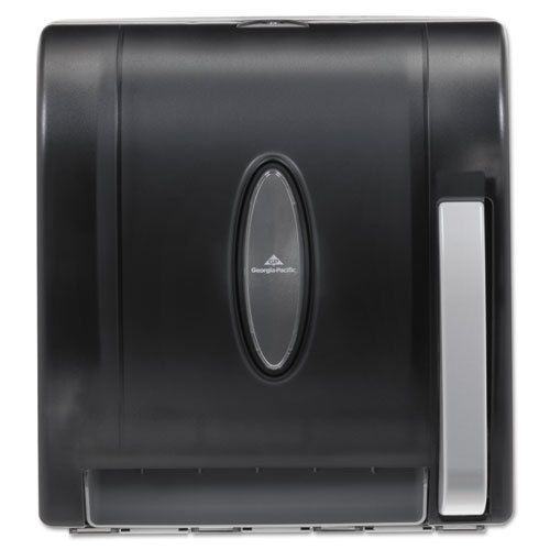 Hygienic push-paddle roll towel dispenser, translucent smoke for sale