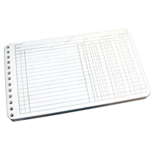 Wilson Jones Ring Ledger Sheets 5 x 8.5 Inches 24 Pound Paper White 100 Sheet...