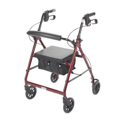 R726rd-drive aluminum rollator, 6&#034; casters(red)-free shipping for sale