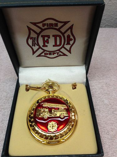 Custom Engraved Firefighter Fire Rescue Pocket Watch