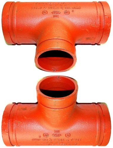 &#034;Grinnell&#034; 221 Fire Sprinkler Grooved Reducing Tees (4&#034; x 4&#034; x 3&#034;) 2-Pack