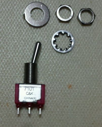 C&amp;K Brand P/N:7101SYZQE, Toggle Switch (On-None-On) Miniature SPDT, Solder Lugs