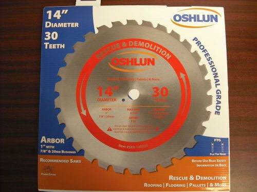 Oshlun SBR-140030 14-Inch 30 Tooth FTG Saw Blade with 1-Inch Arbor (7/8-Inch New