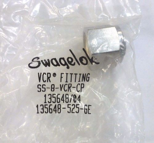 Swagelok 316 SS VCR Face Seal Fitting, 1/2 in. Cap SS-8-VCR-CP