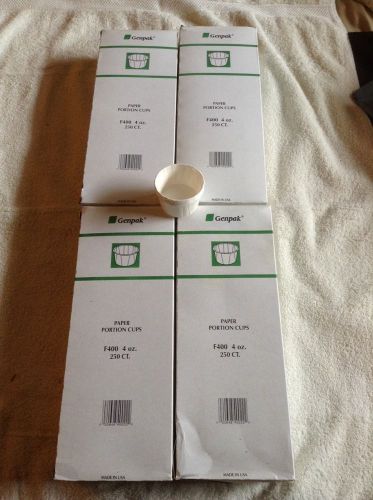 Lot 4 GENPAK 250 ct (1000 Total) 4 oz F400 Paper Portion Cups NEW