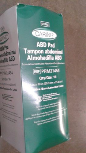LOT OF 288 ABD PADS 8X10 STERILE EXTRA ABSORBANT INDIVIDUALLY WRAPPED LATEX FREE