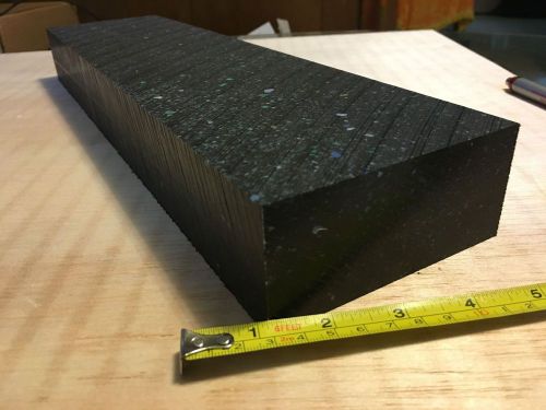 Uhmw polyethylene repro plastic sheet black 2&#034; x 4.5&#034; x 17.750&#034; for sale