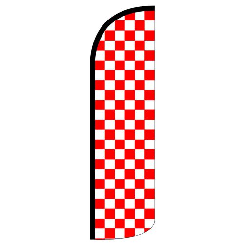 Checker Red White Swooper Flag Jumbo Sign Feather Banner made in the USA