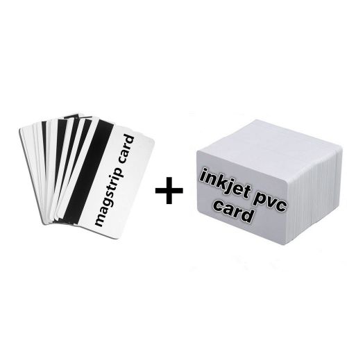 Inkjet printable id card kit - 30 pvc cards + 20 hico 3 track magnetic cards for sale