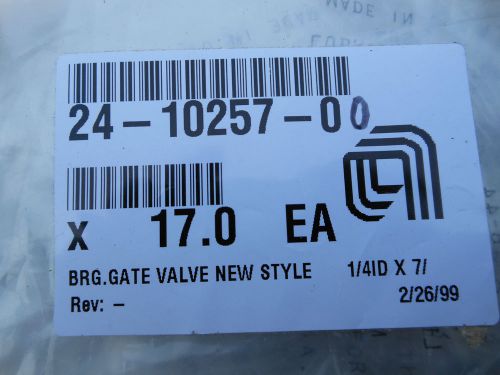 AMAT  Novellus  24-10257-00 BRG. Gate Valve New Style 1/4ID X 7/, Needle Bearing