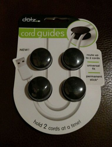 Paris Business DCG42MCK Cord Guide, Dotz, Black, 4/PK Organize your Cords!!