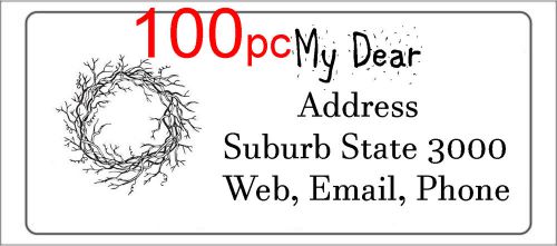 100 Personalised return address label mailing sticker 56x25mm crown of thorns