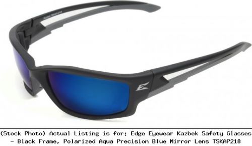 Edge Eyewear Kazbek Safety Glasses - Black Frame, Polarized Aqua : EDETSKAP218
