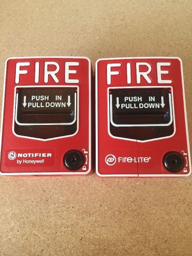 Lot of 2 notifier honeywell dual action pull down fire alarm nbg 12lx fire lite for sale
