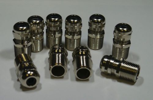 (10pcs) Nickel-Plated Brass NPT3/8&#034; Cable Gland Cord Grip (for 2-6mm cable)
