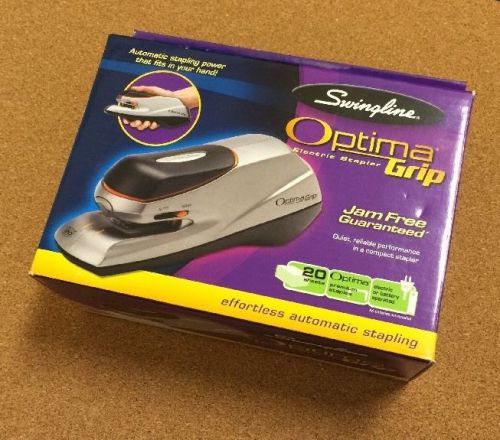 Swingline 48207 Optima Grip Electric Stapler 20 Sheet Capacity Dual Power Silver