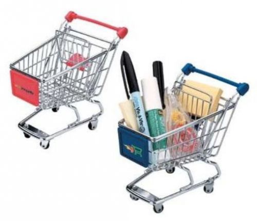 Mini Shopping Cart Pen Holder Desk Accessory