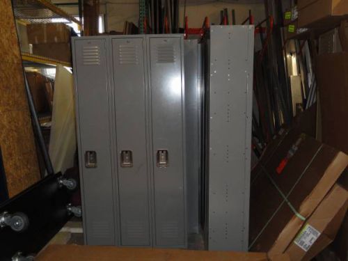 Lyon metal locker single tier 3-wide 12w x 12d x 72h grey/gray for sale