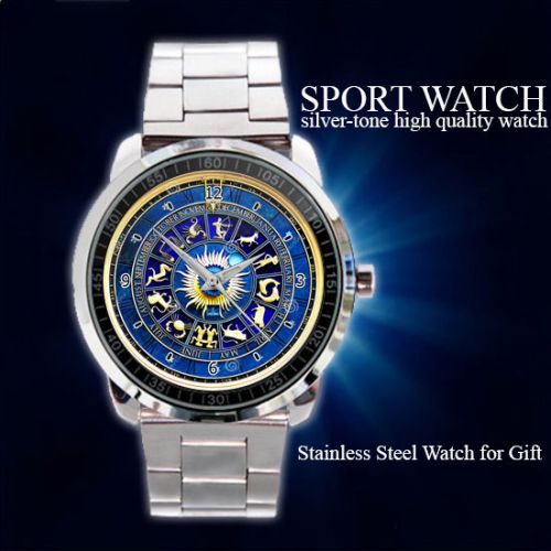 Zodiac Circle with Horoscope Sport Metal Watch
