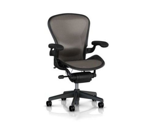 Nib herman miller aeron chair adjustable arms graphite lead lumbar large size c for sale