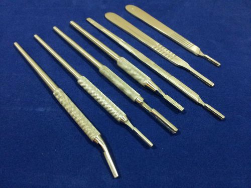 SET OF 7 ASSORTED DIFFERENT SURGICAL SCALPEL BLADE HANDLES INSTRUMENTS KIT