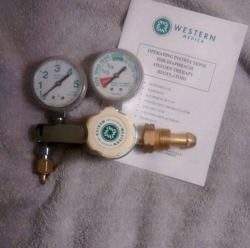 New, old stock, western medica o2/ oxygen regulator/ gauge, m1-540-5fg for sale
