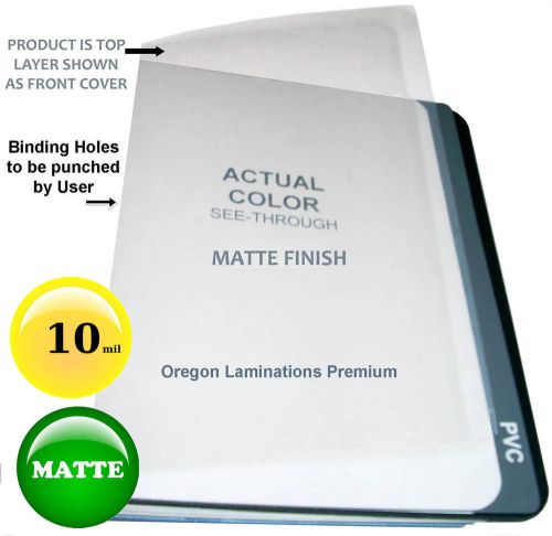 MATTE 10 Mil Clear Report Covers 8-1/2 x 11 [25] Plastic Binding Sheet unpunched