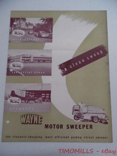 1948 Wayne Motor Street Sweeper Catalog Brochure Brown Bevis Co. Los Angeles CA