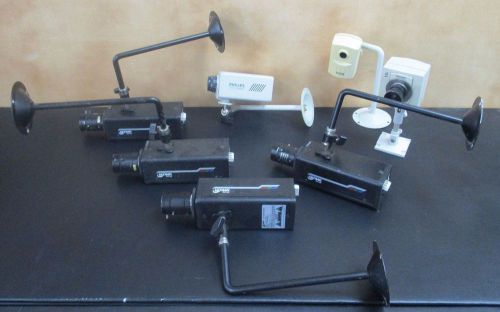LOT OF 7 REPLACEMENT SECURITY CAMERAS MOTION ULTRAK KC-2A EXXIS PHILIPS CAMERAS