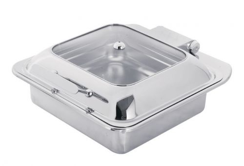 PrestoWare PWI-602, 6-Quart Induction Square Chafing Dish with Glass Top, Drop-I