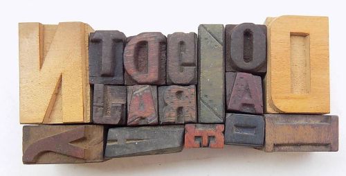 Letterpress letter wood type printers block &#034;lot of 16&#034; typography #bc-1116 for sale