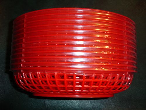 Set of 36 (3 DOZEN) BRAND NEW Plastic Fast Food Baskets Trays 9&#034; by 5 1/2&#034;  RED