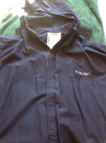 Salisbury pro-wear arc flash protective jacket w/hood sz 2xl velcro 11 cal/cm2 for sale