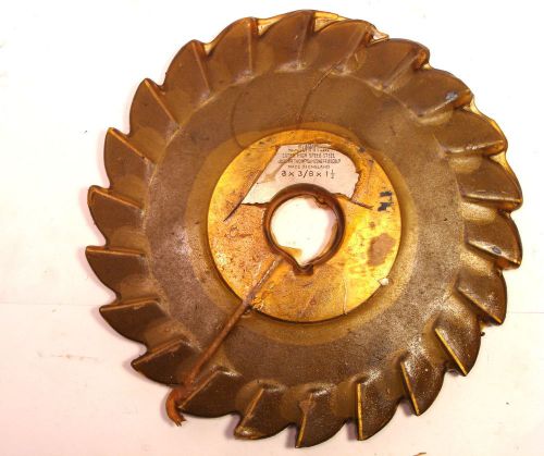 Nos summit uk shss plain tooth side &amp; face milling cutter 8&#034;x3/8&#034;x1-1/2&#034; 22t for sale