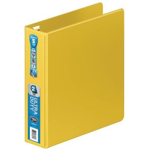 Wilson Jones Ultra Duty D-Ring Binder with Extra Durable Hinge, 2-Inch, Yellow