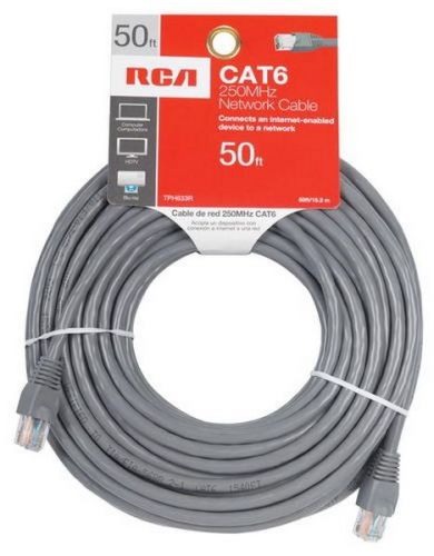 TPH633 50ft Cat6 250Mhz RCA Cable Ethernet Internet Computer Cord Nice New