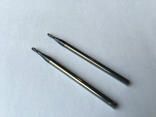 1.5mm (R0.75) x 50mm carbide, coating, ball, 2-flute, endmill 2x